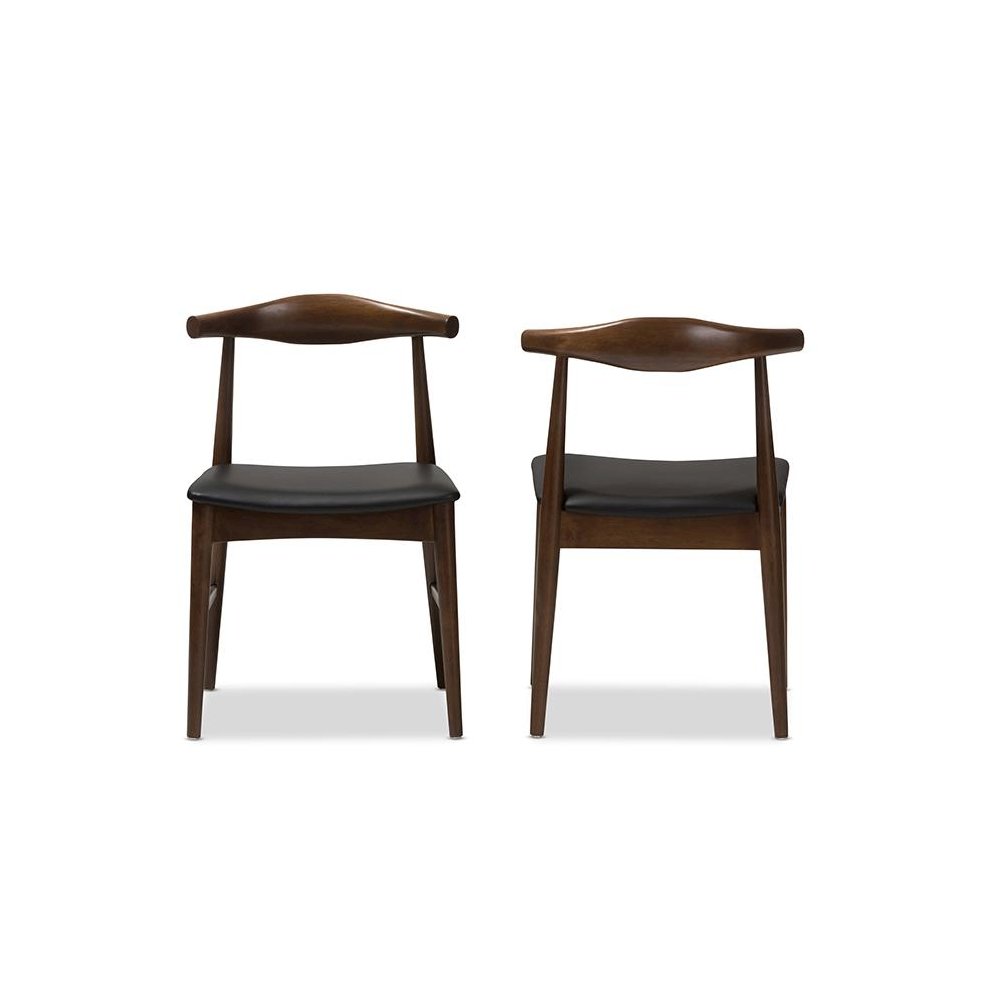 Baxton Studio Winton Mid-Century Modern Walnut Wood Dining Chair (Set of 2). Picture 3