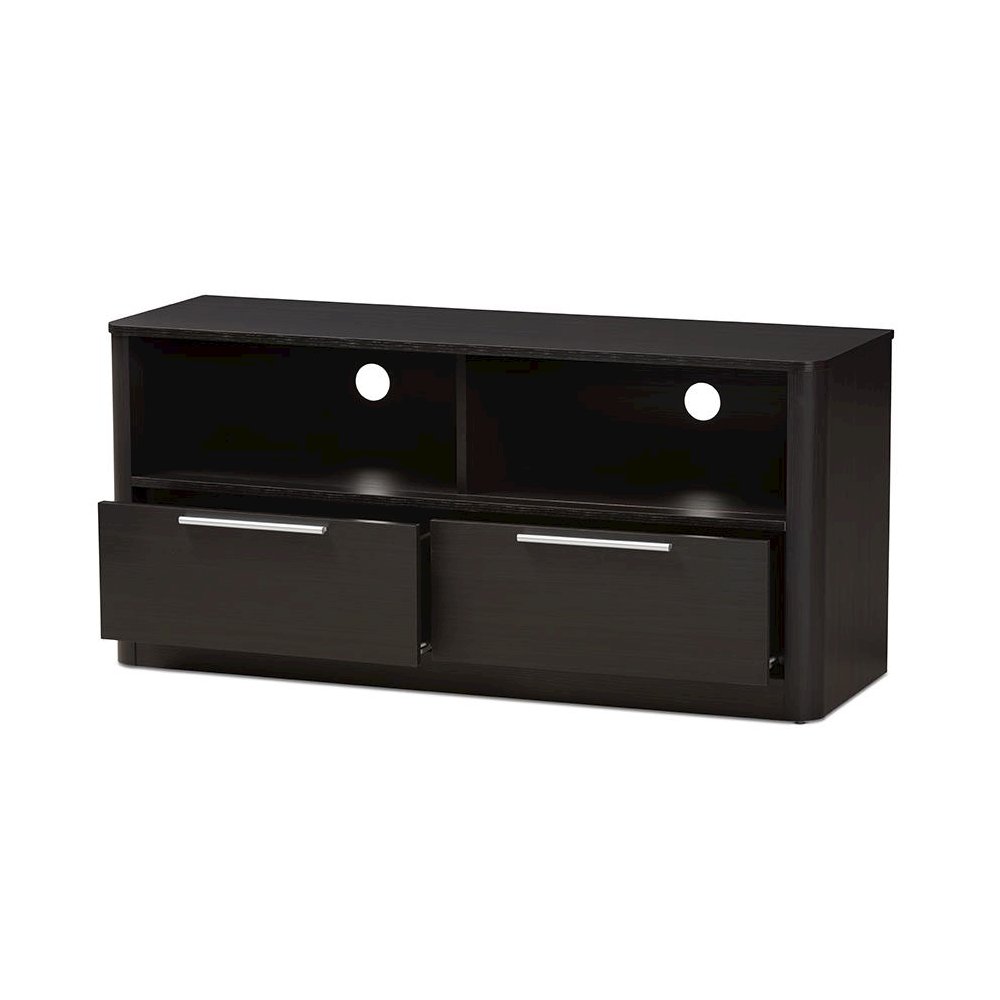 Espresso Brown Finished Wood 2-Drawer TV Stand. Picture 2