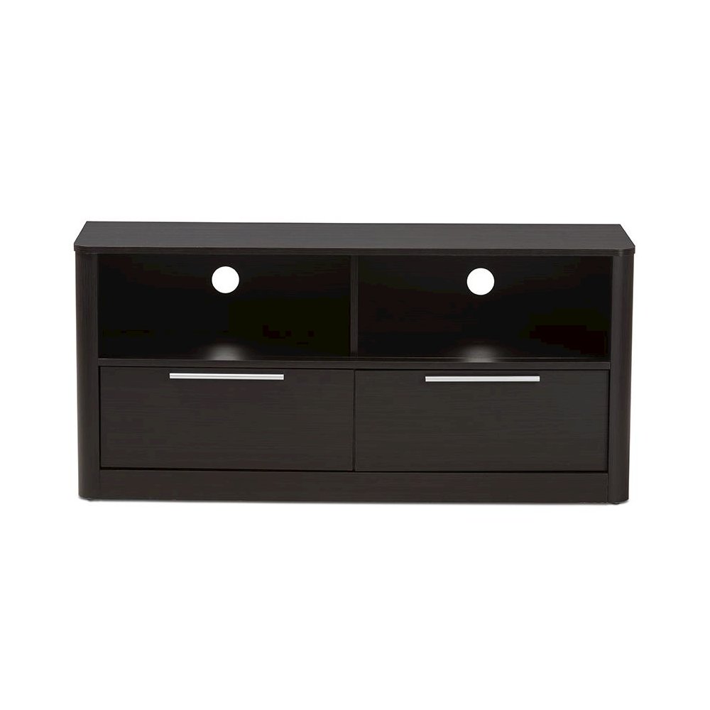 Espresso Brown Finished Wood 2-Drawer TV Stand. Picture 3