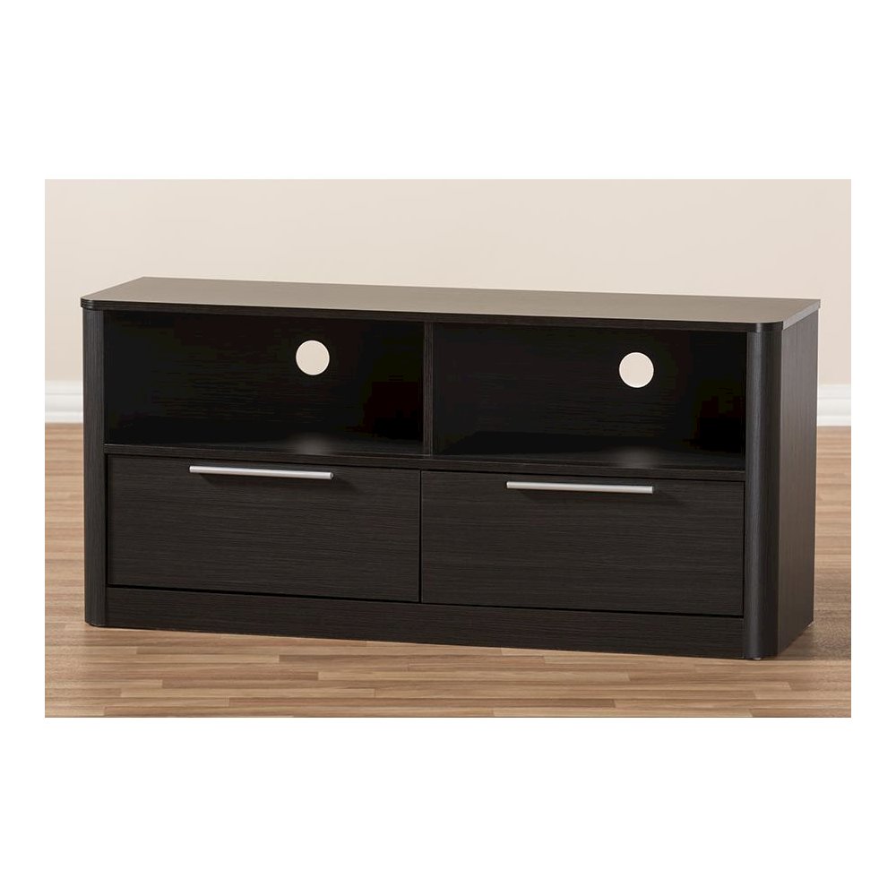 Espresso Brown Finished Wood 2-Drawer TV Stand. Picture 9