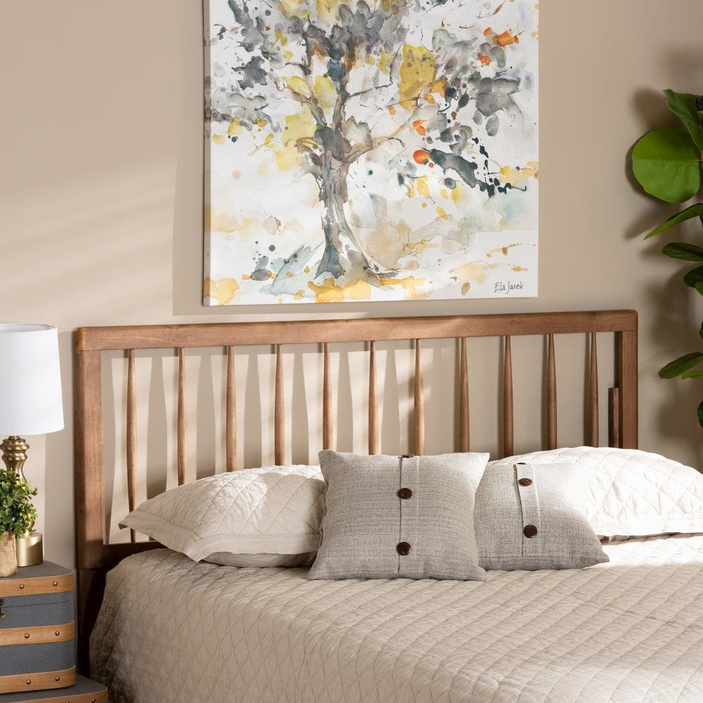 Valin Modern and Contemporary Ash Walnut Finished Wood King Size Headboard. Picture 11
