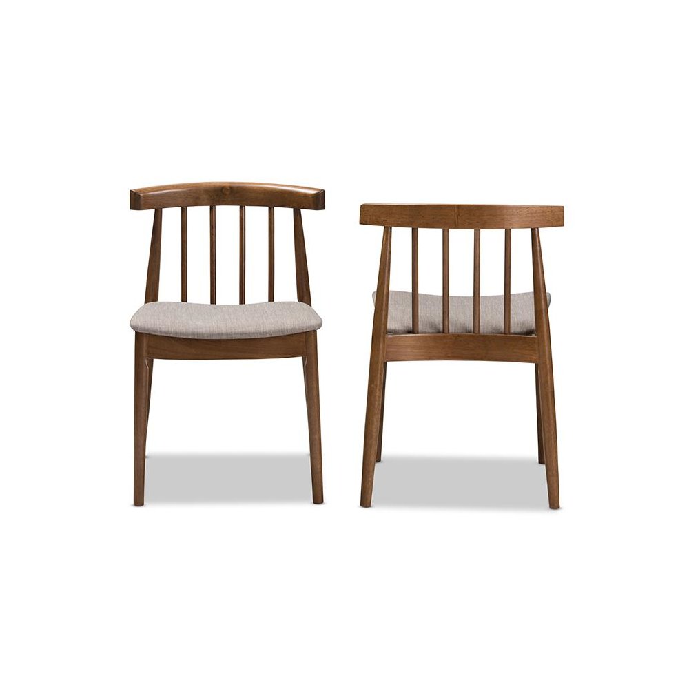 Wyatt Mid-Century Modern Walnut Wood Dining Chair (Set of 2). Picture 2