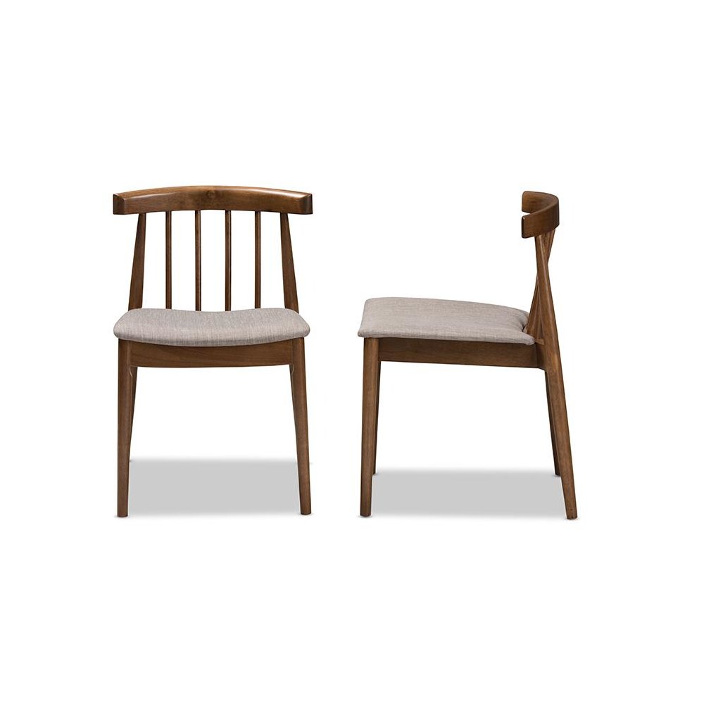 Wyatt Mid-Century Modern Walnut Wood Dining Chair (Set of 2). Picture 3