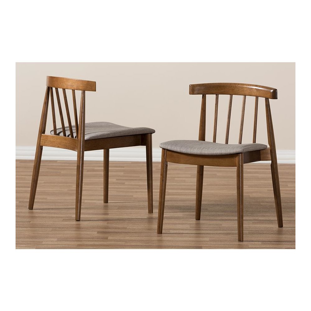 Wyatt Mid-Century Modern Walnut Wood Dining Chair (Set of 2). Picture 6