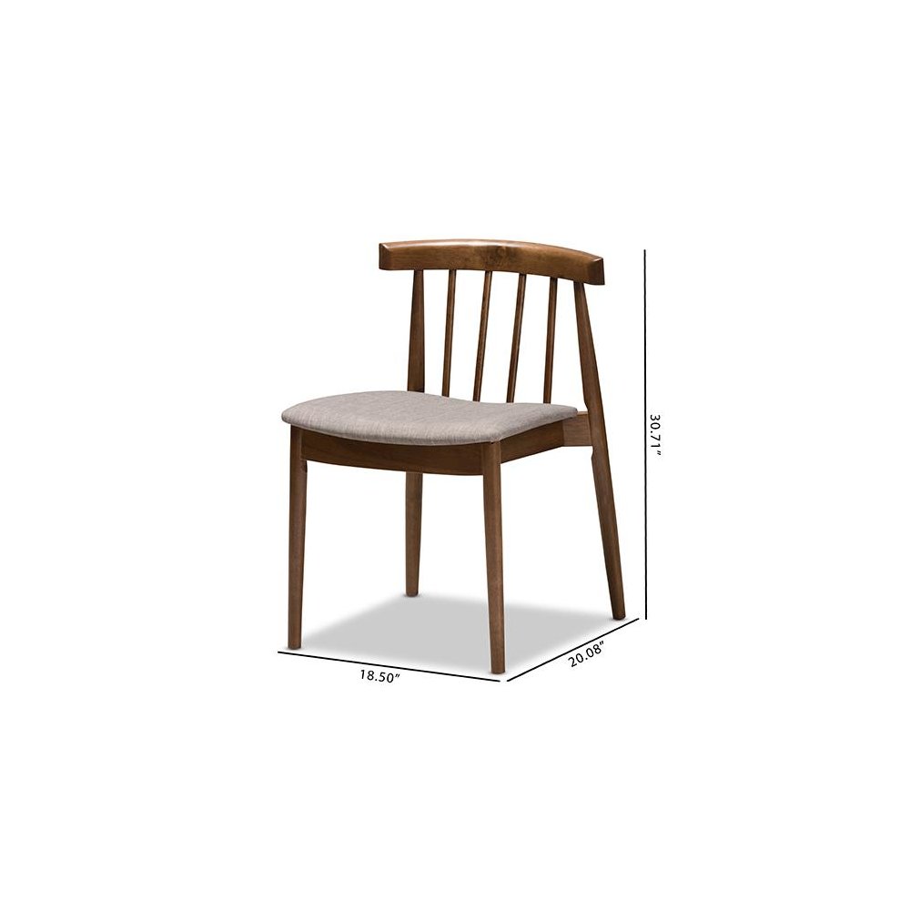 Wyatt Mid-Century Modern Walnut Wood Dining Chair (Set of 2). Picture 7