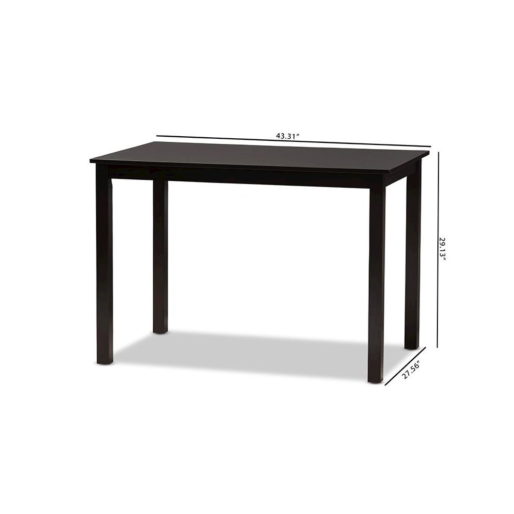 Baxton Studio Eveline Modern Espresso Brown Finished Wood 43-Inch Dining Table. Picture 7