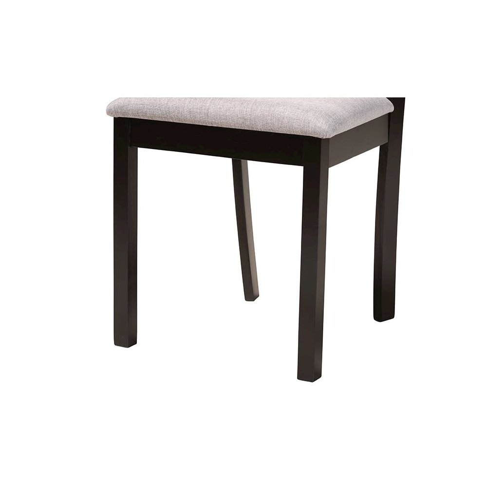 Luise Modern Grey Fabric and Dark Brown Finished Wood 7-Piece Dining Set. Picture 6