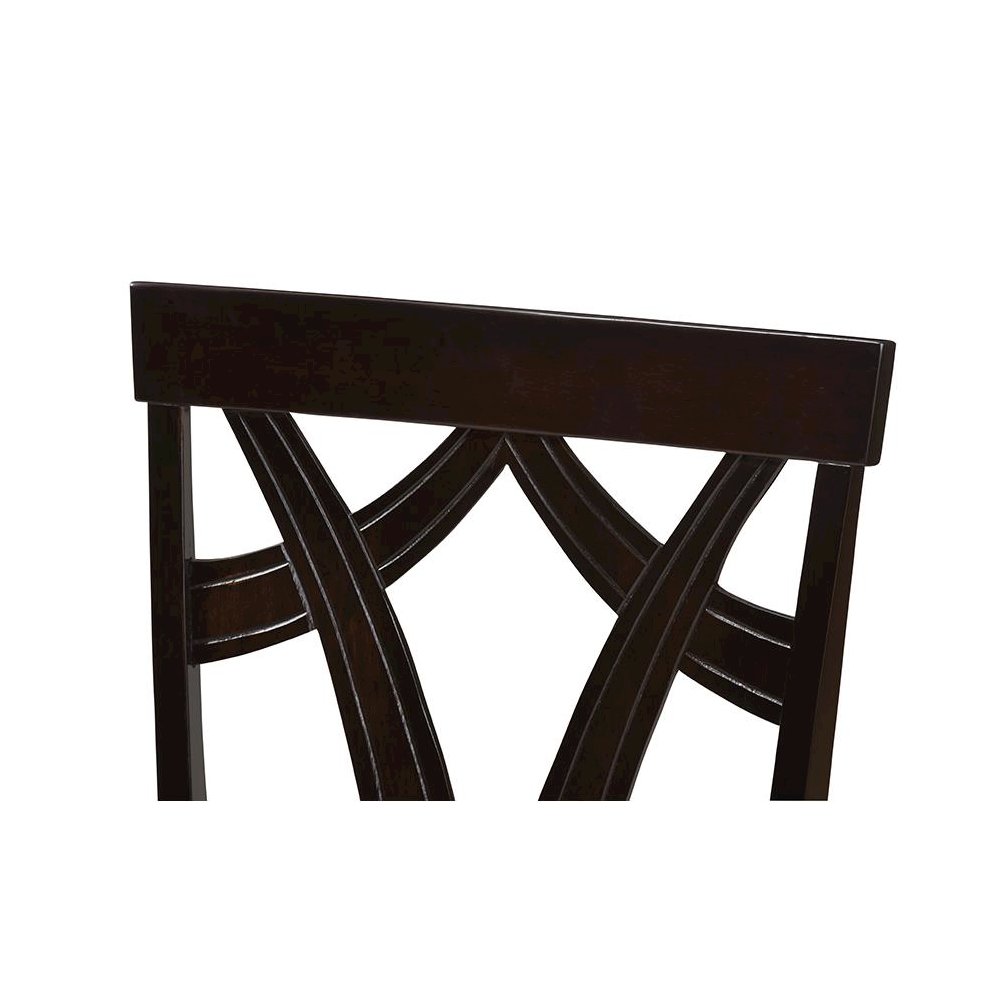 Grey Fabric Upholstered and Dark Brown Finished Dining Chair (Set of 2). Picture 4