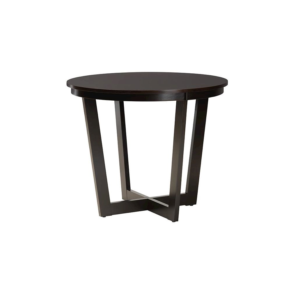 Leather and Espresso Brown Finished Wood 5-Piece Dining Set. Picture 3