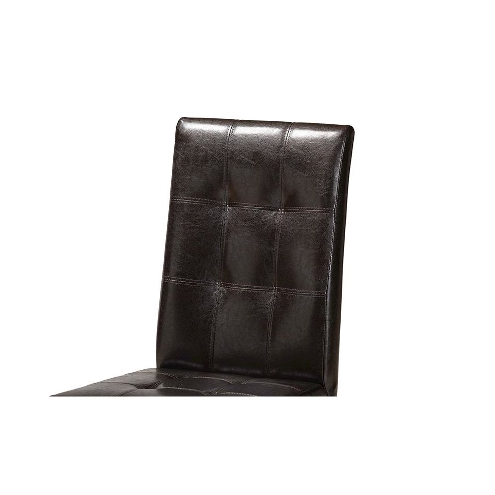 Leather Upholstered and Dark brown Finished Wood 5-Piece Dining Set. Picture 5