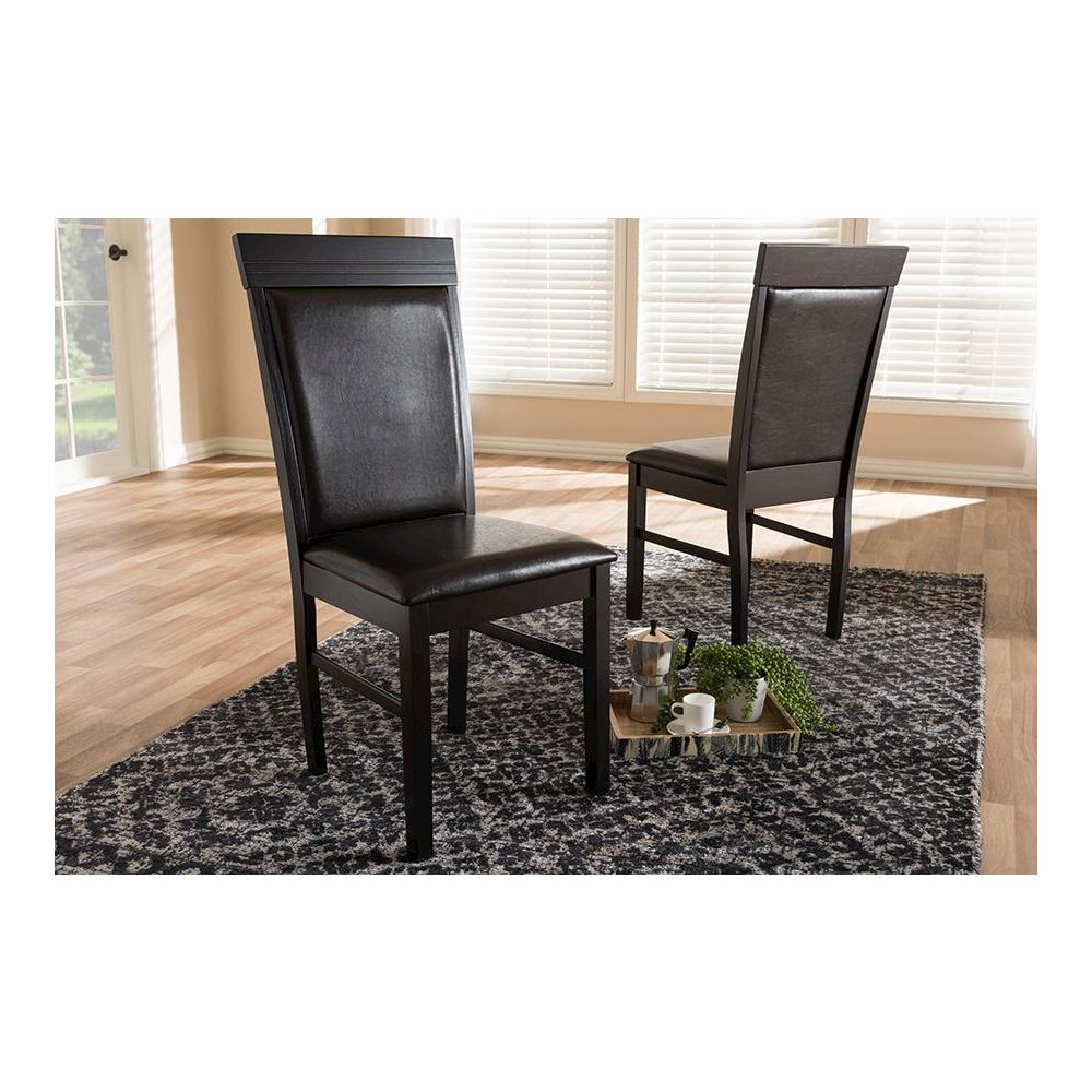 Leather Upholstered Dining Chair (Set of 2). Picture 5