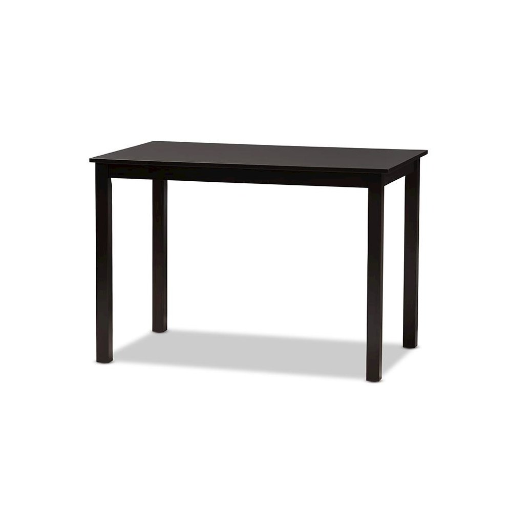 5-Piece Dark Brown Finished White Faux Leather Dining Set. Picture 3
