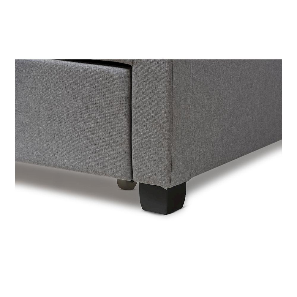 Aubrianne Modern and Contemporary Grey Fabric Upholstered Queen Storage Bed. Picture 8