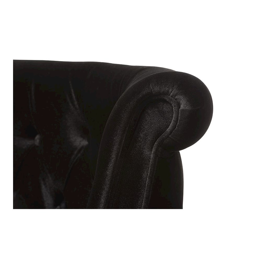 Black Velvet Fabric Upholstered 2-seater Loveseat. Picture 6