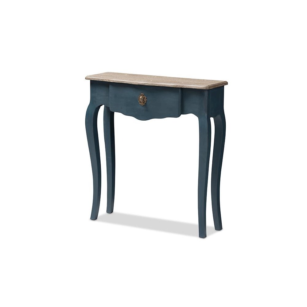 Baxton Studio Mazarine Classic and Provincial Blue Spruce Finished Console Table. Picture 1