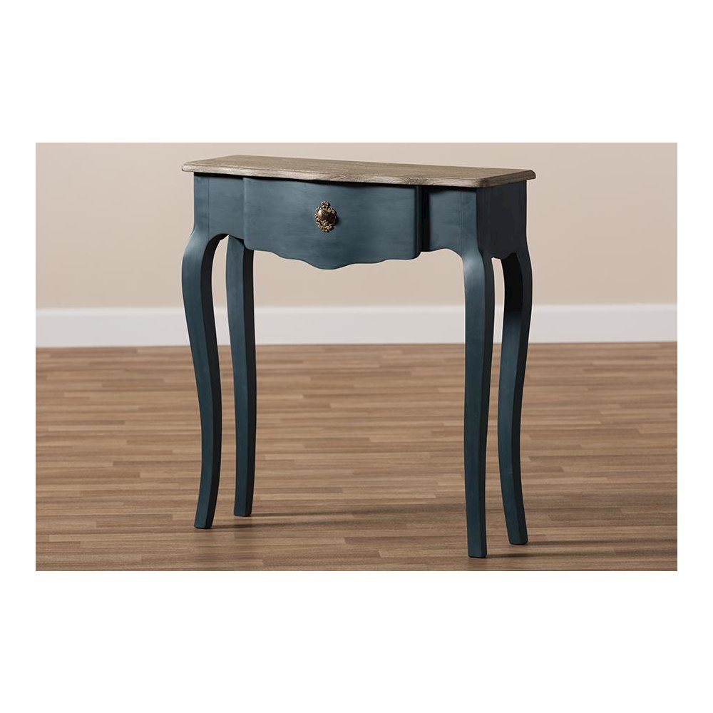 Baxton Studio Mazarine Classic and Provincial Blue Spruce Finished Console Table. Picture 10
