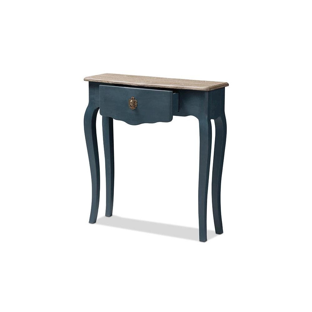 Baxton Studio Mazarine Classic and Provincial Blue Spruce Finished Console Table. Picture 2