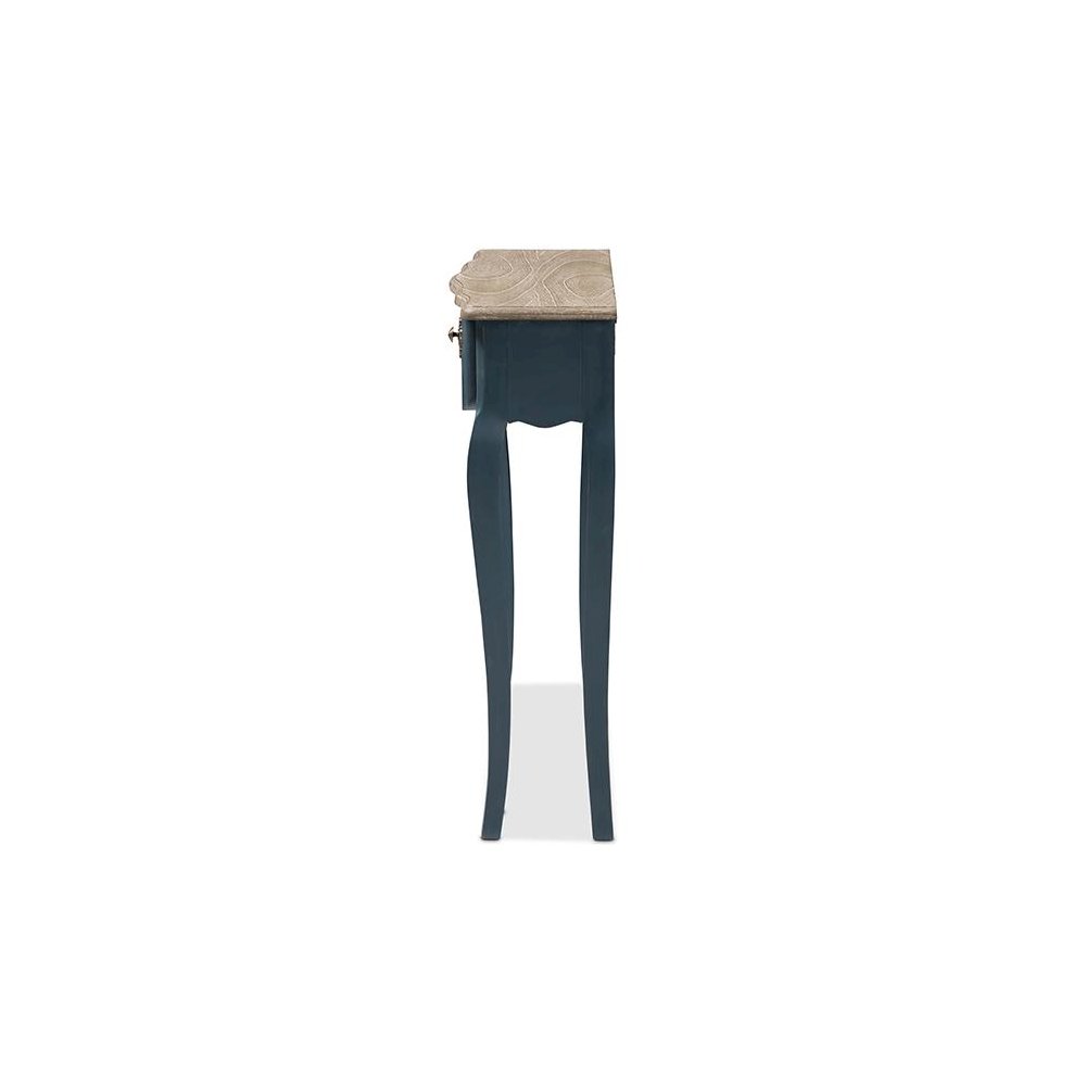 Baxton Studio Mazarine Classic and Provincial Blue Spruce Finished Console Table. Picture 4