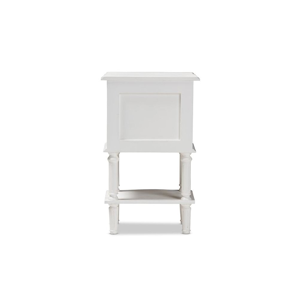 Audrey Country Cottage Farmhouse White Finished 2-Drawer Nightstand. Picture 5