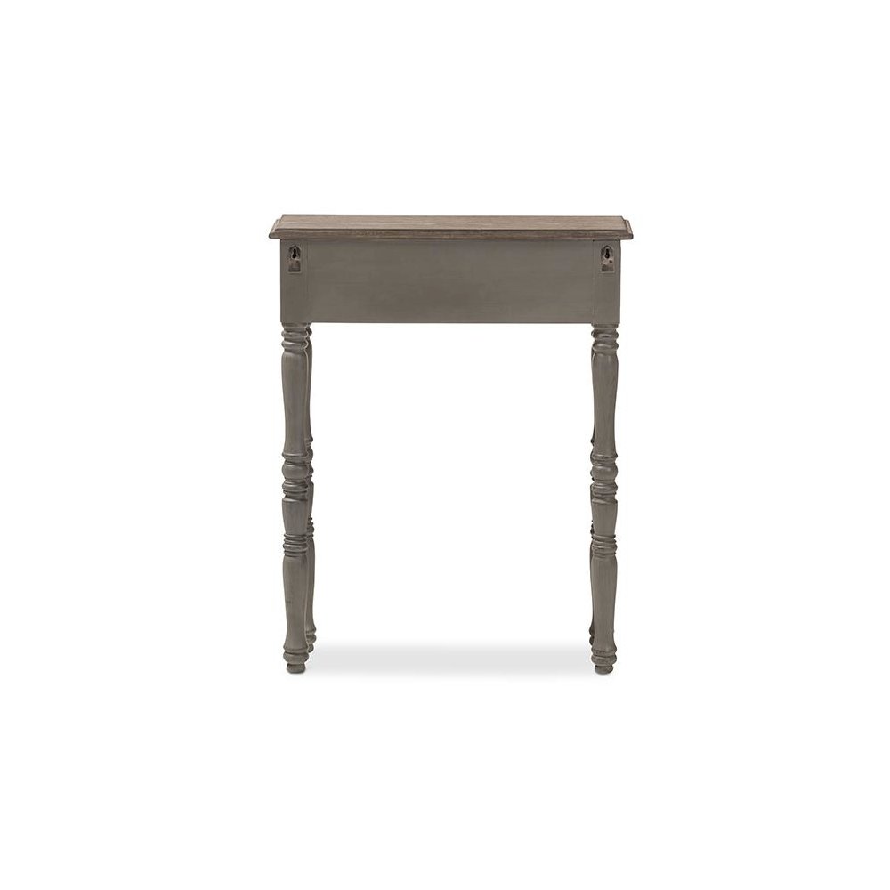 Noemie Country Cottage Farmhouse Brown Finished 1-Drawer Console Table. Picture 5