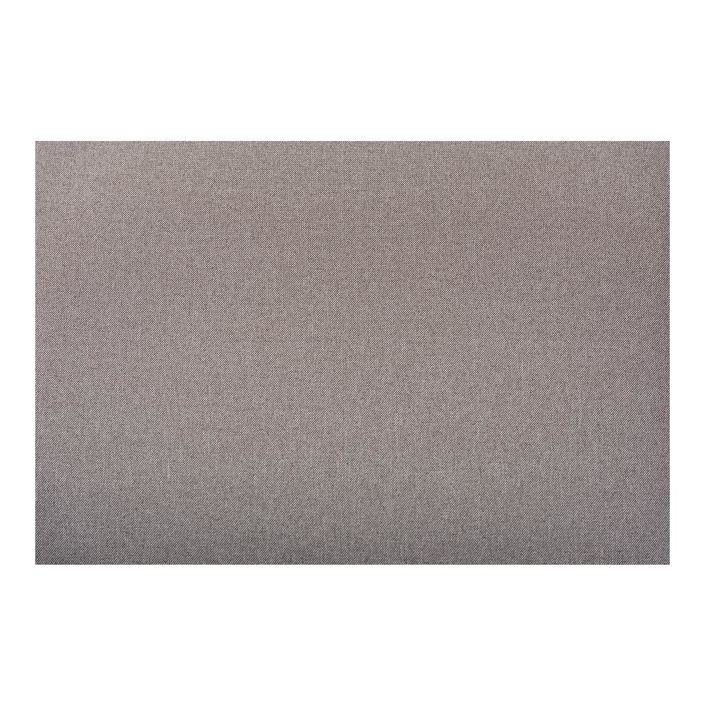 Grey Fabric Upholstered Walnut Brown Finished Wood Ottoman. Picture 4