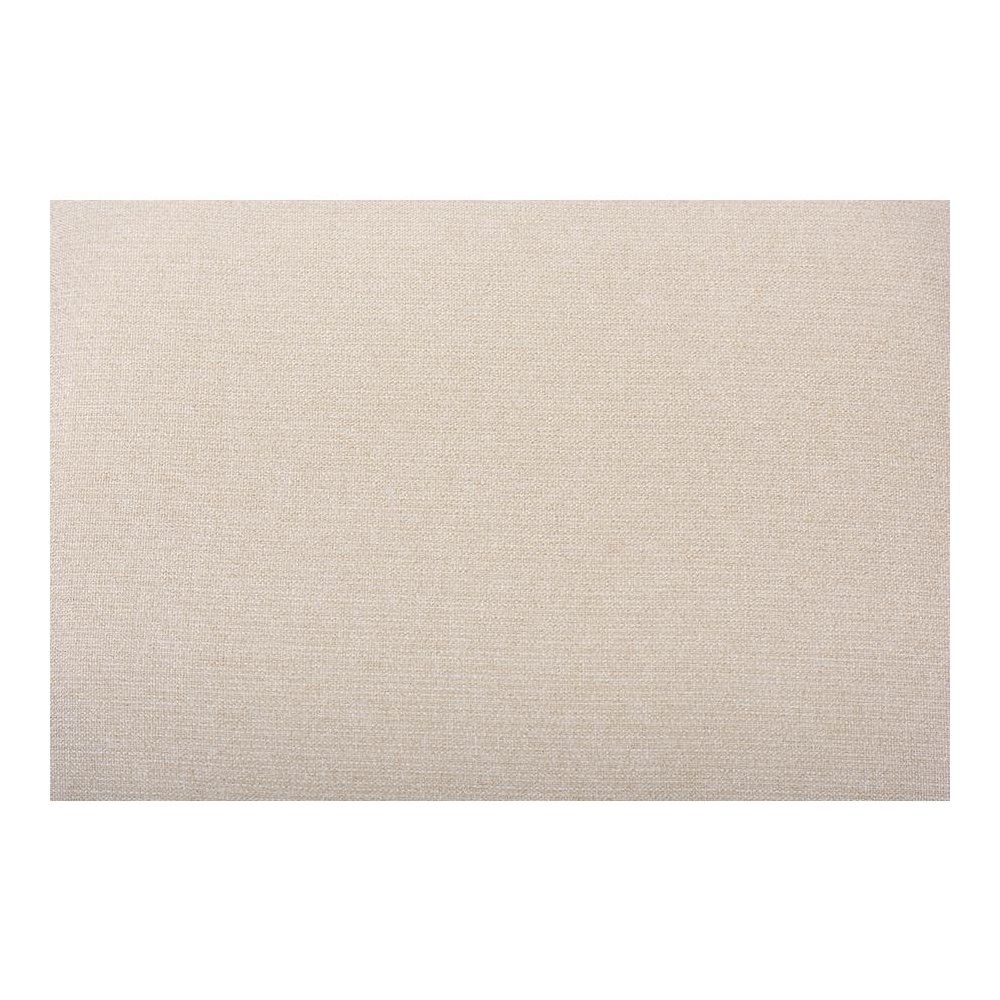 Light Beige Fabric Upholstered Walnut Brown Finished Wood Ottoman. Picture 4