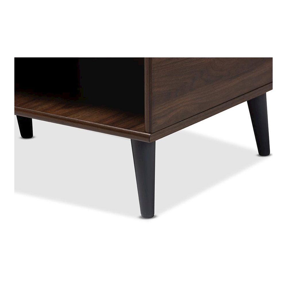 Pierre Mid-Century Modern Brown and Dark Grey Finished Wood Coffee Table. Picture 4