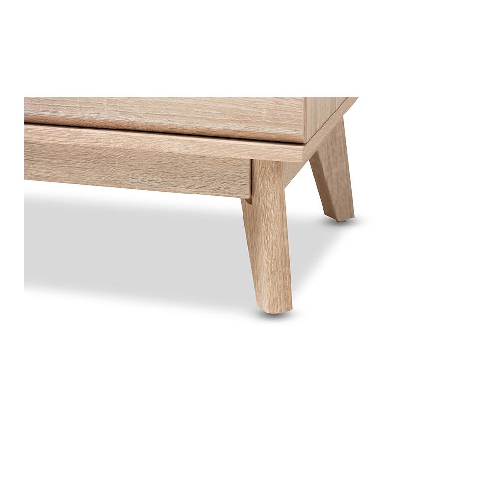 Baxton Studio Miren Mid-Century Modern Light Oak and Dark Grey 5-Drawer Chest. Picture 7