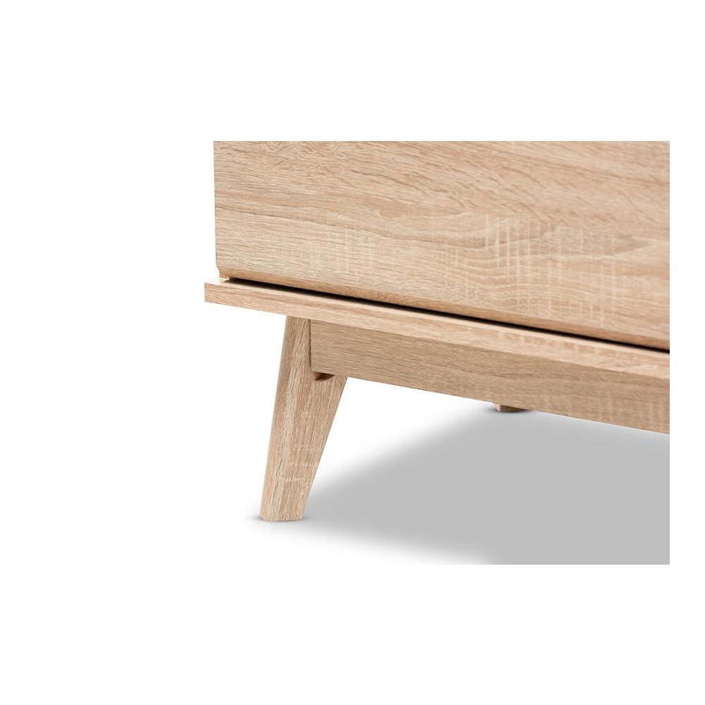Baxton Studio Miren Mid-Century Modern Light Oak and Dark Grey 6-Drawer Dresser. Picture 7