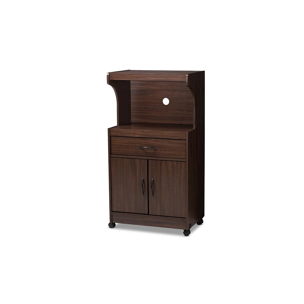 Tannis Modern and Contemporary Dark Walnut Finished Kitchen Cabinet. Picture 1