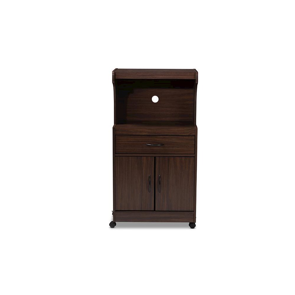 Tannis Modern and Contemporary Dark Walnut Finished Kitchen Cabinet. Picture 3