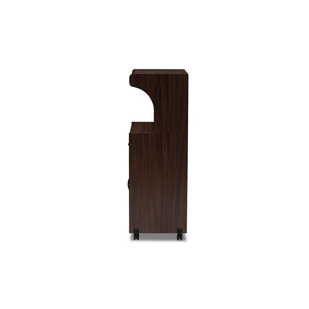 Tannis Modern and Contemporary Dark Walnut Finished Kitchen Cabinet. Picture 4
