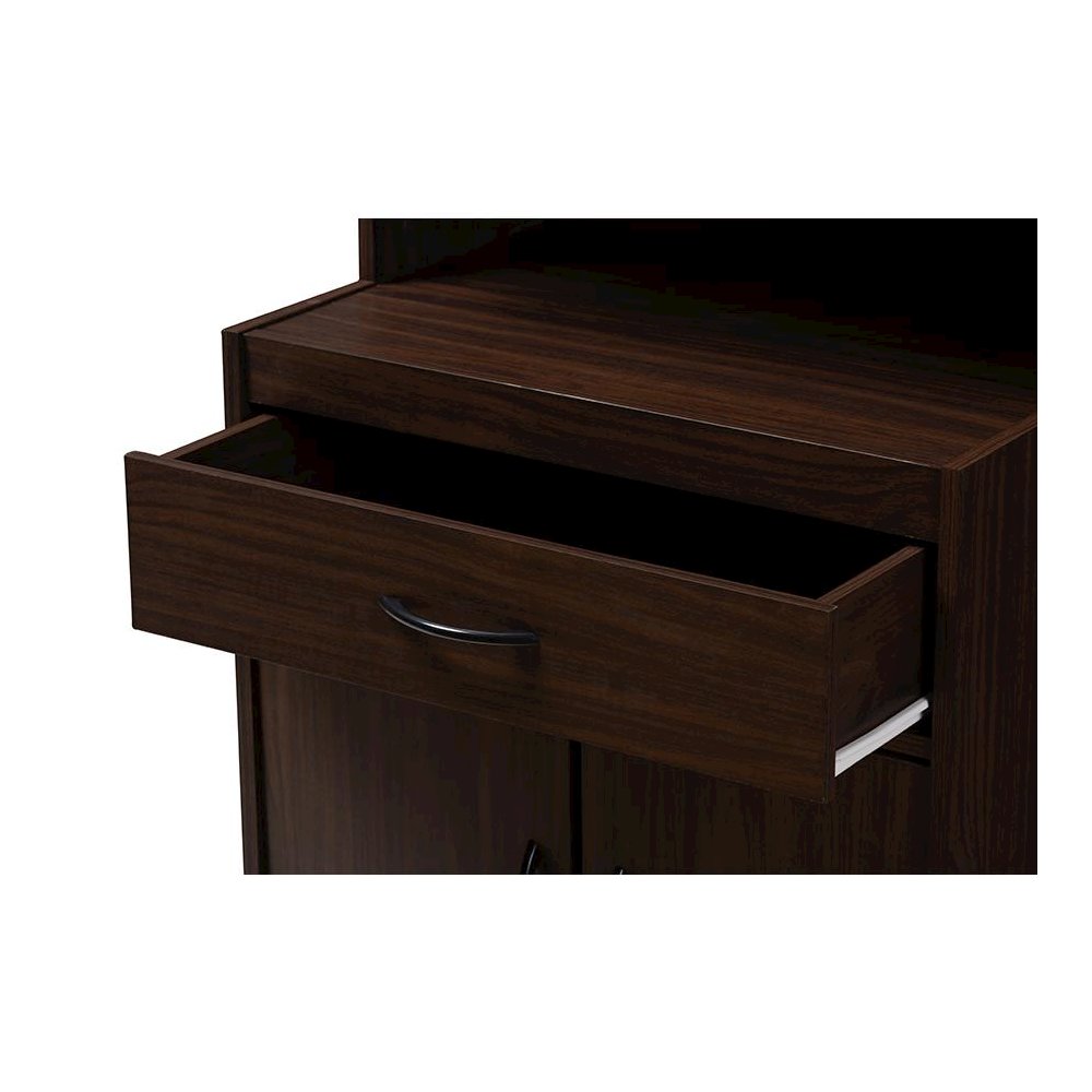 Tannis Modern and Contemporary Dark Walnut Finished Kitchen Cabinet. Picture 5