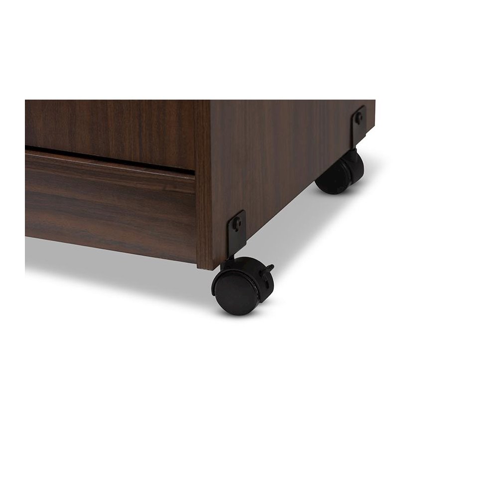 Tannis Modern and Contemporary Dark Walnut Finished Kitchen Cabinet. Picture 6