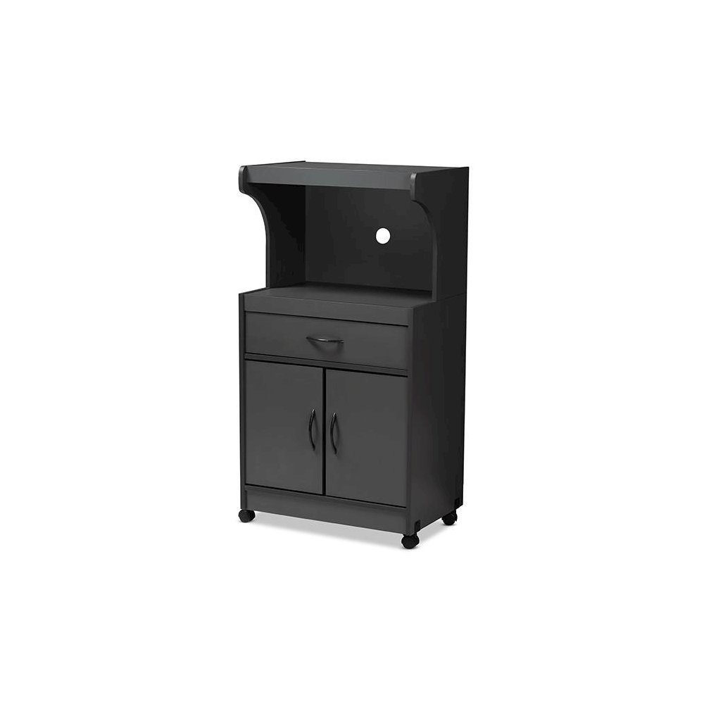 Baxton Studio Tannis Modern and Contemporary Dark Grey Finished Kitchen Cabinet. Picture 1