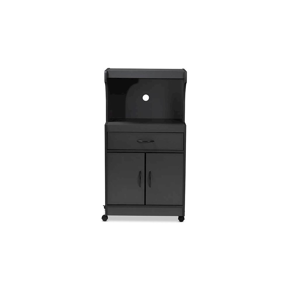 Baxton Studio Tannis Modern and Contemporary Dark Grey Finished Kitchen Cabinet. Picture 3
