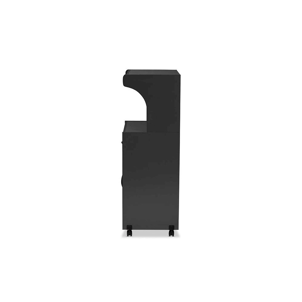 Baxton Studio Tannis Modern and Contemporary Dark Grey Finished Kitchen Cabinet. Picture 4