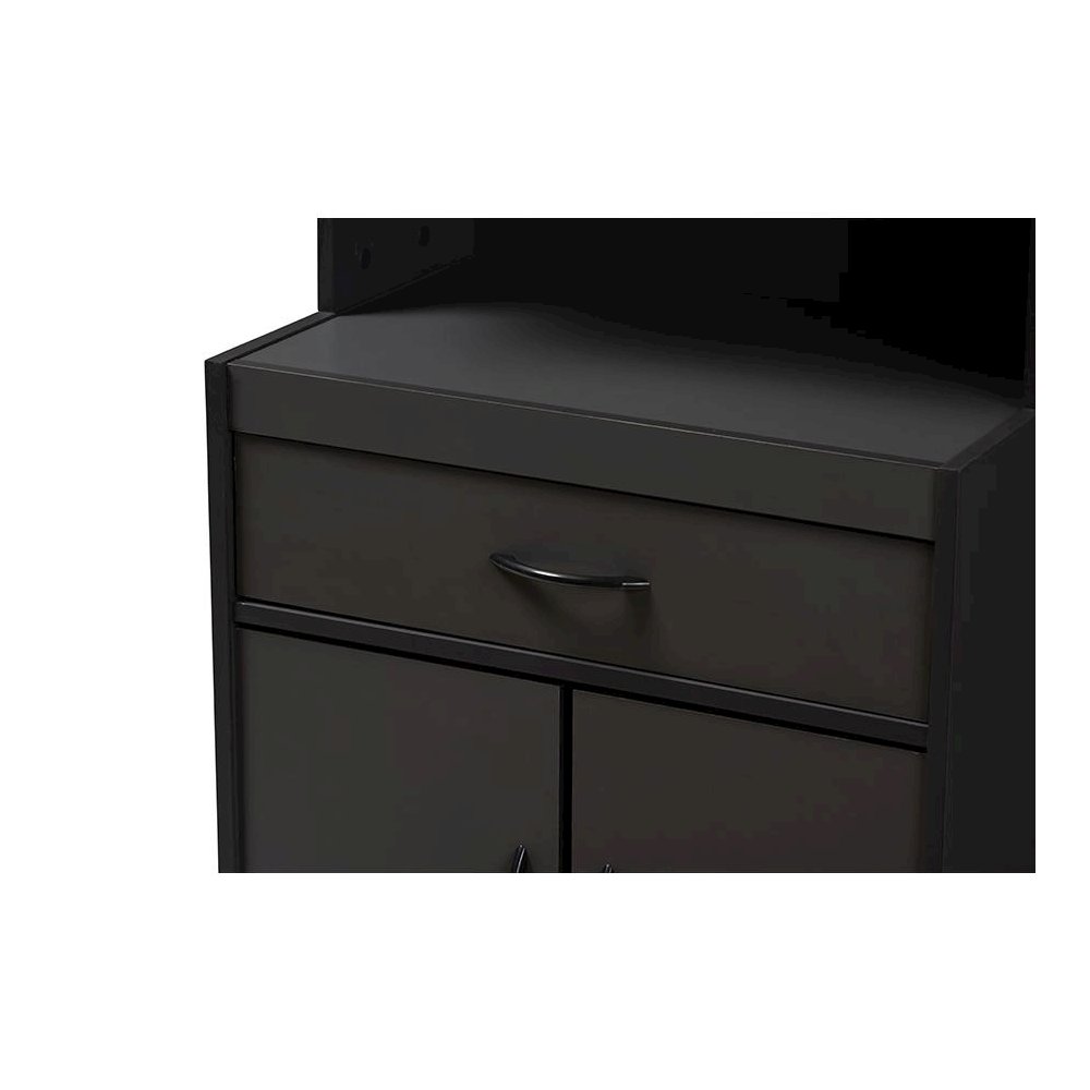 Baxton Studio Tannis Modern and Contemporary Dark Grey Finished Kitchen Cabinet. Picture 5