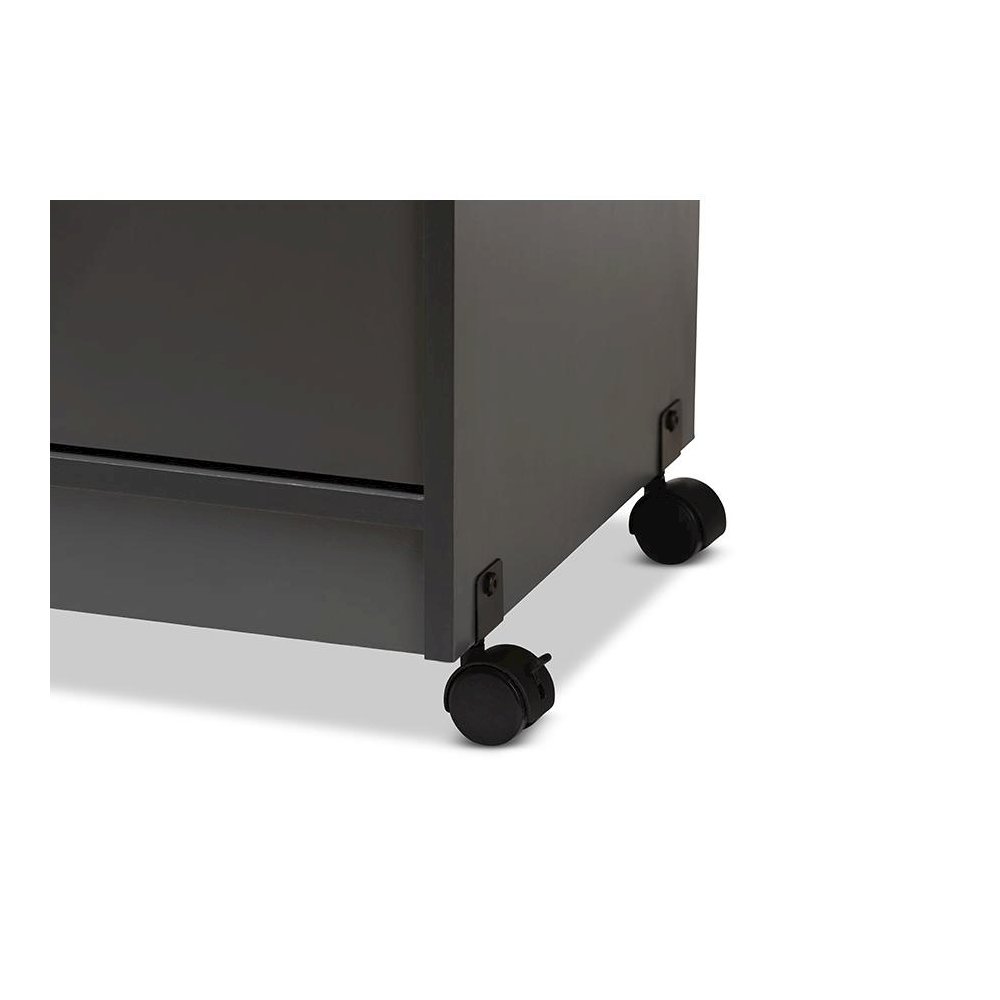 Baxton Studio Tannis Modern and Contemporary Dark Grey Finished Kitchen Cabinet. Picture 7