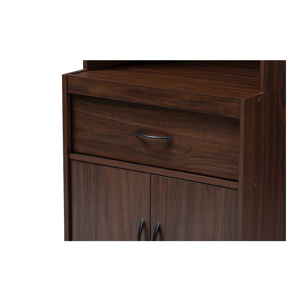 Laurana Modern and Contemporary Dark Walnut Finished Kitchen Cabinet and Hutch. Picture 5