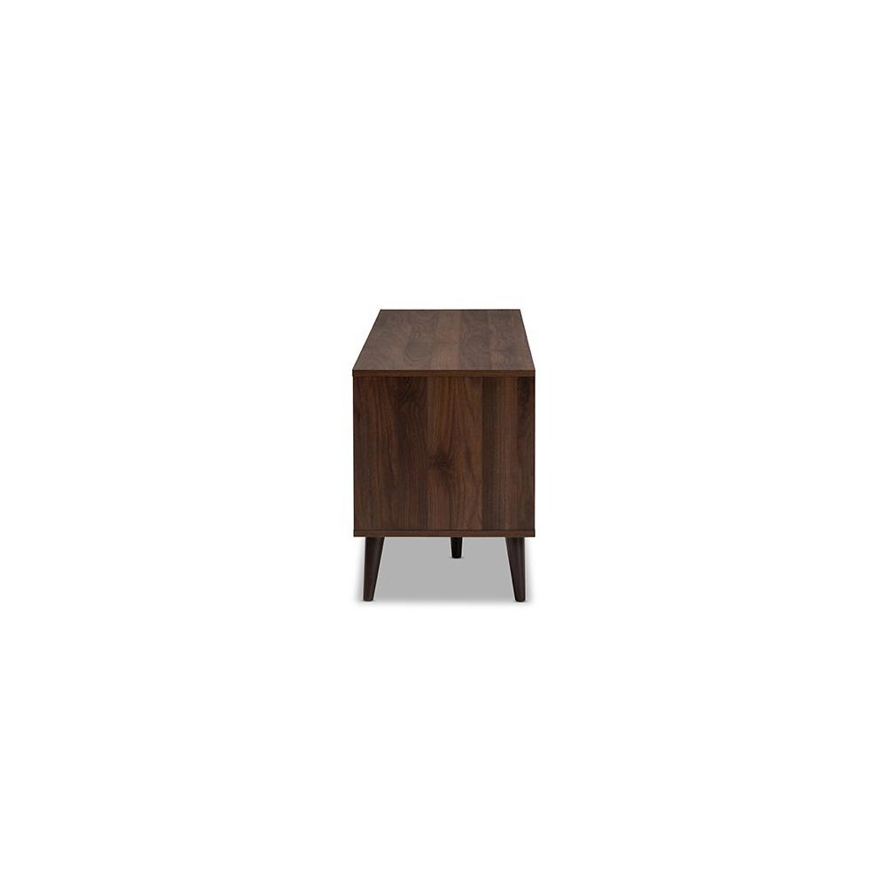 Baxton Studio Samuel Mid-Century Modern Brown and Dark Grey Finished TV Stand. Picture 4