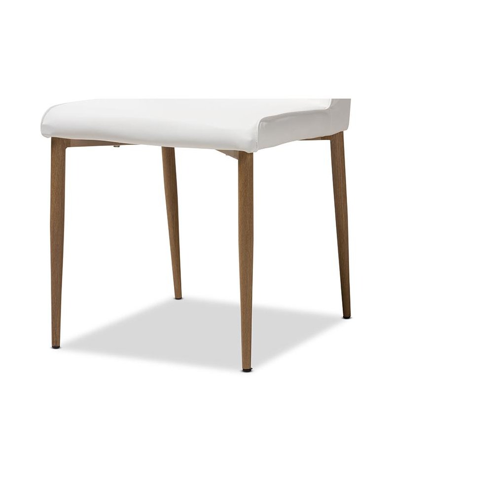 White Faux Leather Upholstered Dining Chair (Set of 4). Picture 2