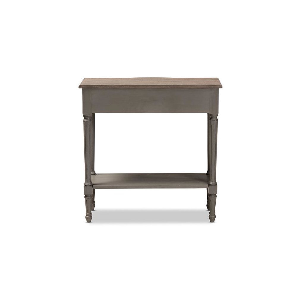 Baxton Studio Noelle French Provincial Gray Finished 1-Drawer Wood Console Table. Picture 5