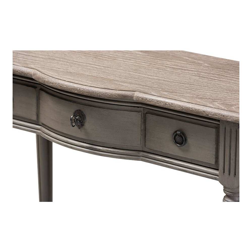 Baxton Studio Noelle French Provincial Gray Finished 1-Drawer Wood Console Table. Picture 6