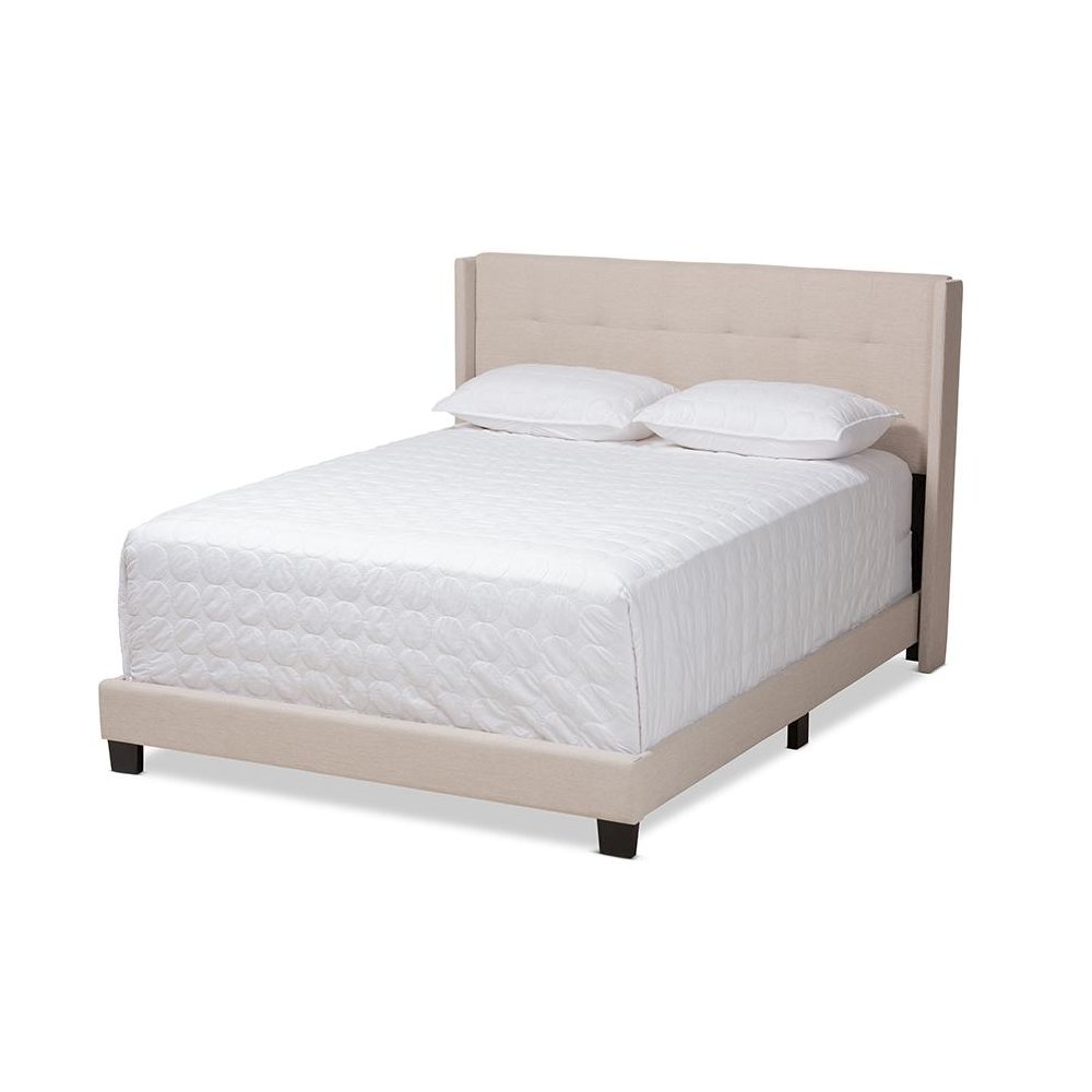 Lisette Modern and Contemporary Beige Fabric Upholstered Full Size Bed. Picture 1