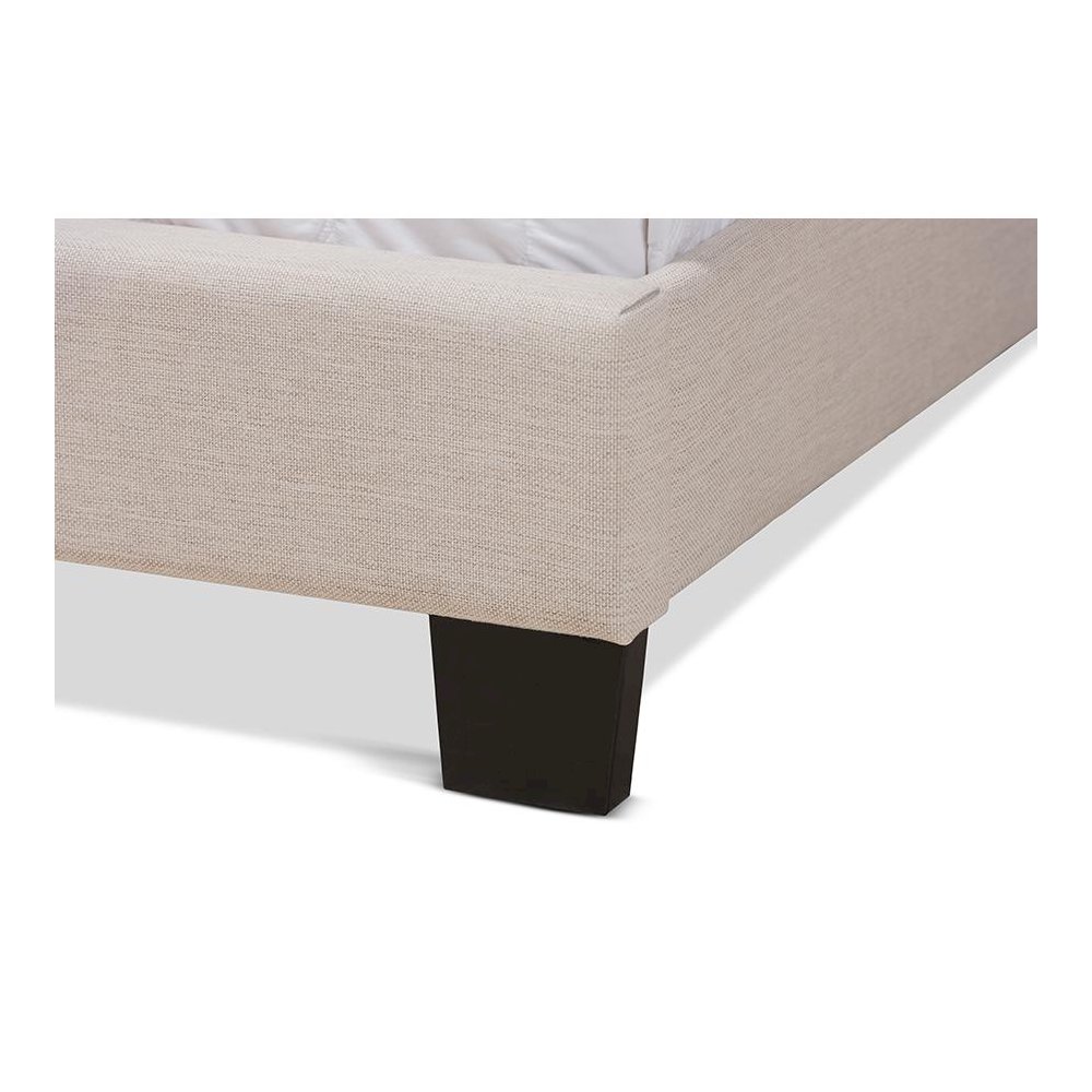 Lisette Modern and Contemporary Beige Fabric Upholstered Full Size Bed. Picture 5