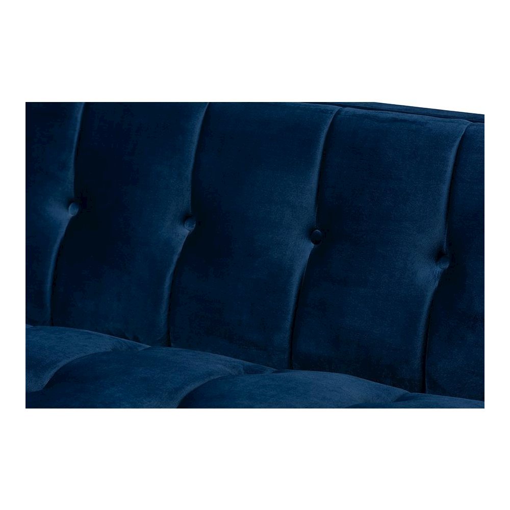 Button Tufted Gold Sofa with Gold-Tone Frame. Picture 5