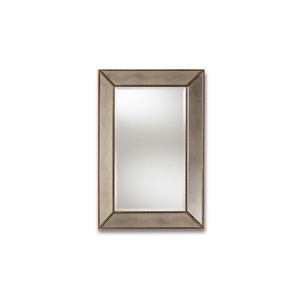 Antique Gold Finished Rectangular Accent Wall Mirror. Picture 3