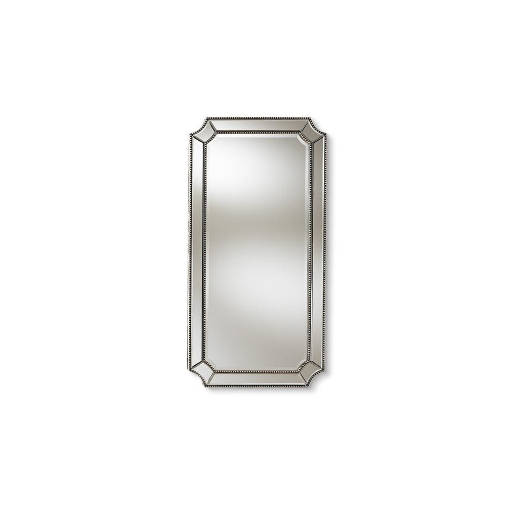 Baxton Studio Romina Art Deco Antique Silver Finished Accent Wall Mirror. Picture 3