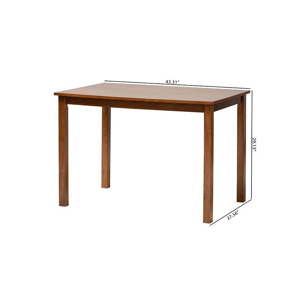 Baxton Studio Eveline Modern Walnut Brown Finished Wood 43-Inch Dining Table. Picture 9